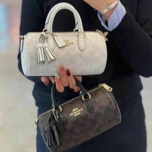 NWT COACH CK689 Lacey Crossbody In Signature Canvas Gold Satchel Shoulder Bag